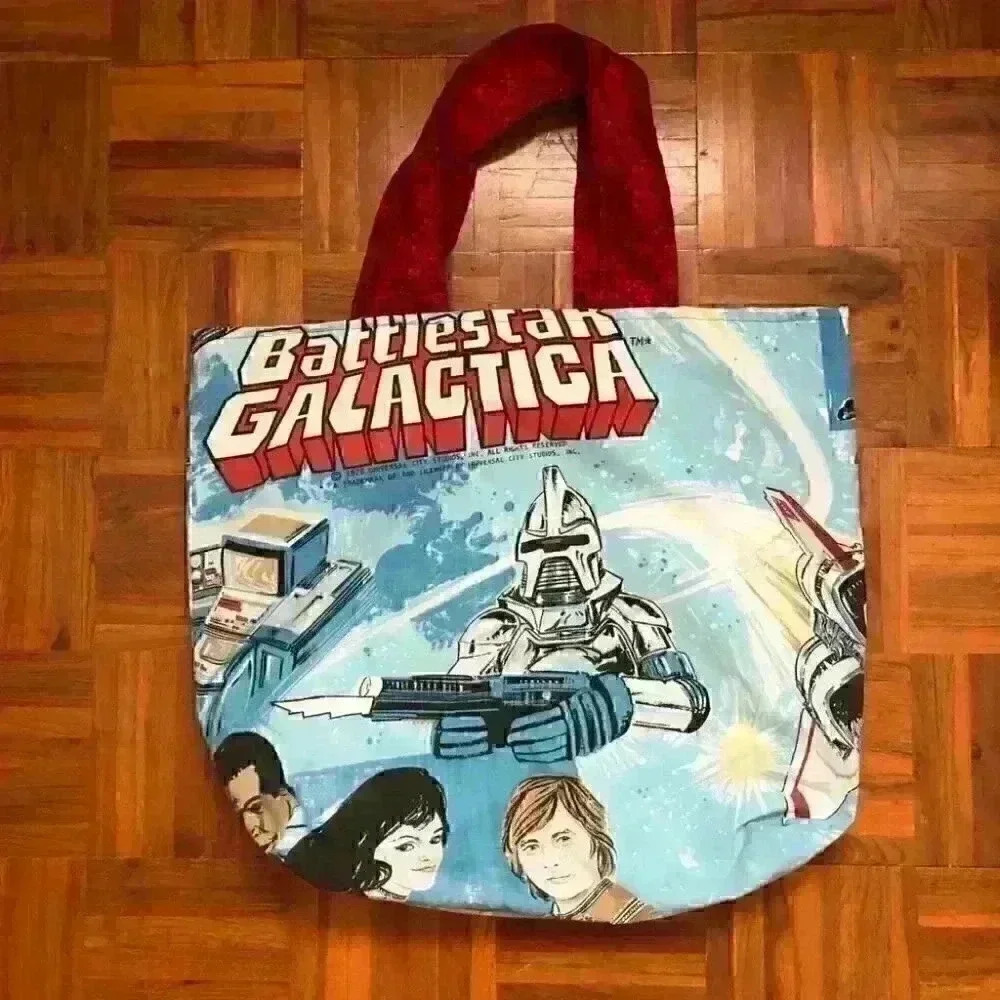 VTG linens upcycled handmade #galactica lined tote